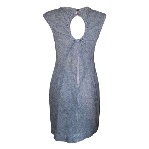 Royal Robbins Dress Womens Size M Medium Solid All Blue Hemp Cotton Cap Sleeve - Picture 3 of 6